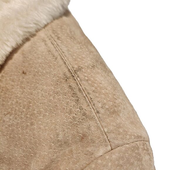 Beyond California Suede Leather Faux Fur Shearling Jacket Womens Med Western - Picture 5 of 7